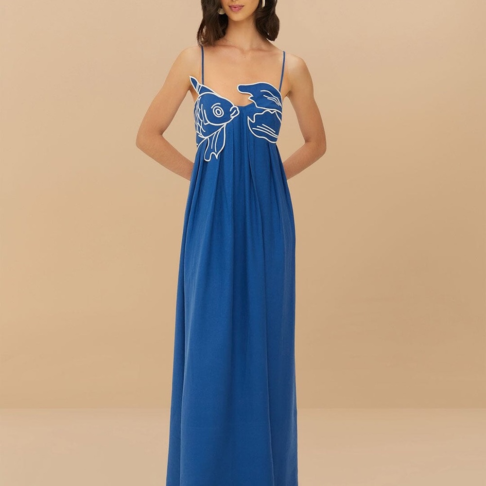 FARM Rio Blue Fish Dress XS